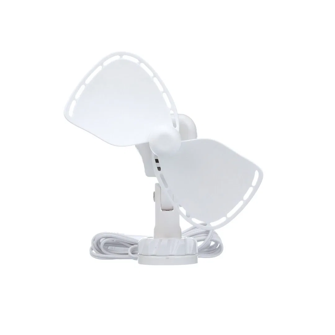757CA24WBX – CAFRAMO Fan, 7 Inch 2 Speed Cabin Type 24 Volt White Adjustable Tilting Head Direct Wire Plug With Perma...